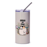 Smiles Are Free Cute Cat Design Tumbler product